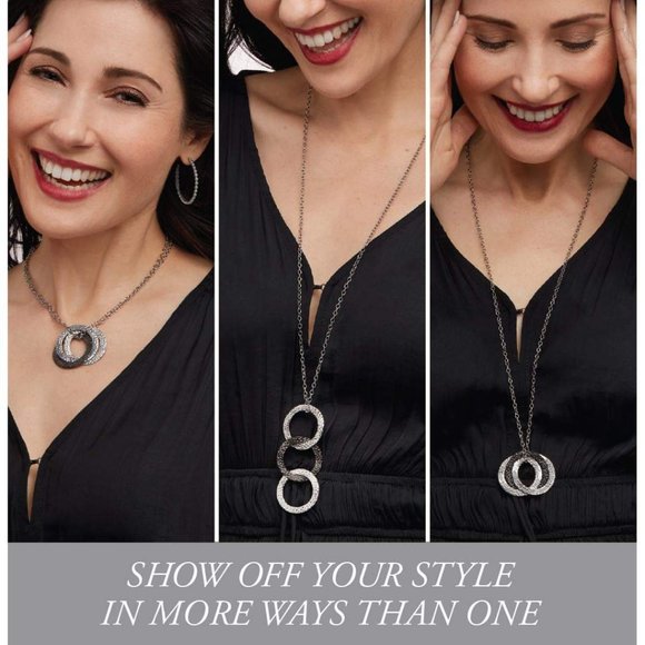 Tocara Sandra Dee Stainless Steel Triple Circle necklace - Picture 4 of 4